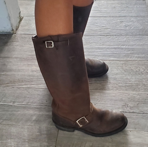 Frye buckle moto boots, brown, size 8.5 - Picture 13 of 14